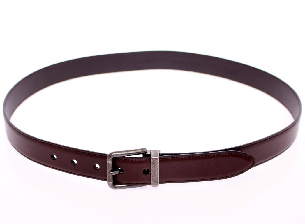 Brown Leather Logo Belt