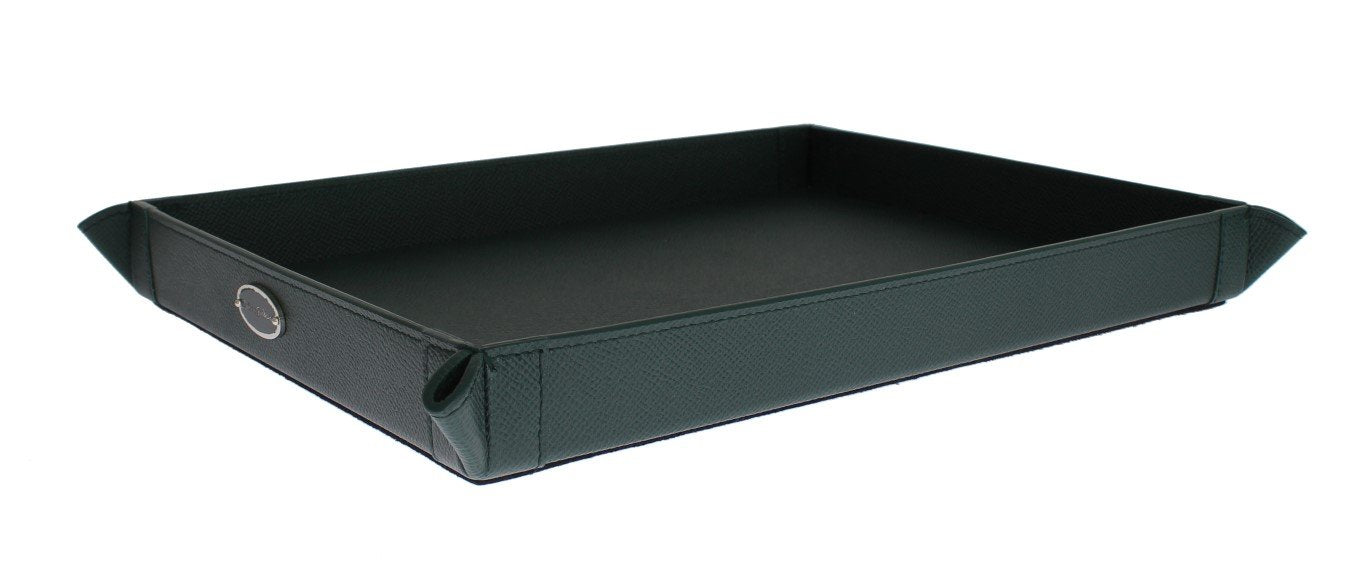 Green Leather Key Wallet Phone Money Card Tray Plate