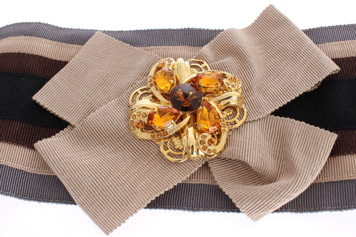 Crystal Brass Wide Waist Runway Belt