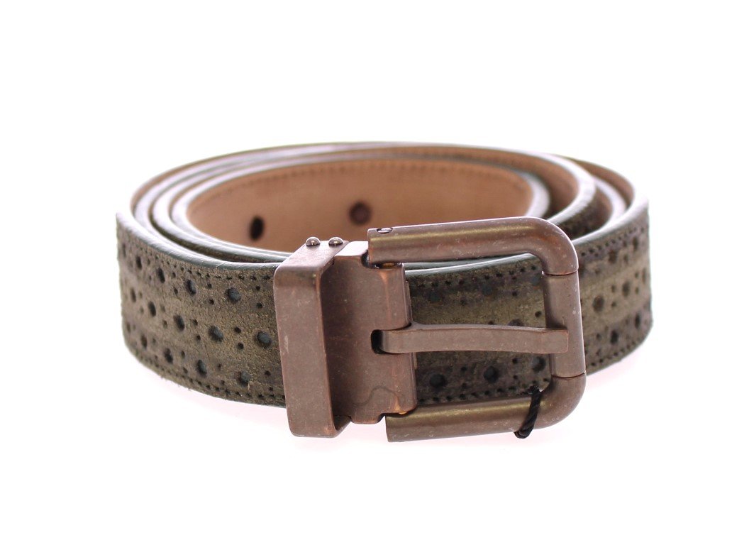 Green Leather Logo Belt