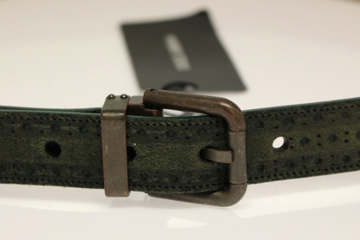 Green Leather Logo Belt