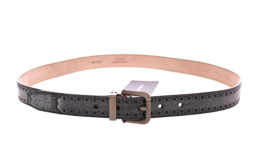 Blue Leather Logo Belt