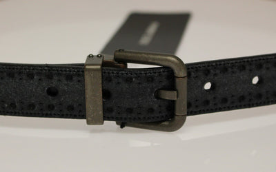 Blue Leather Logo Belt