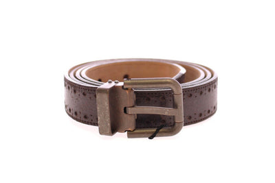 Brown Leather Logo Belt