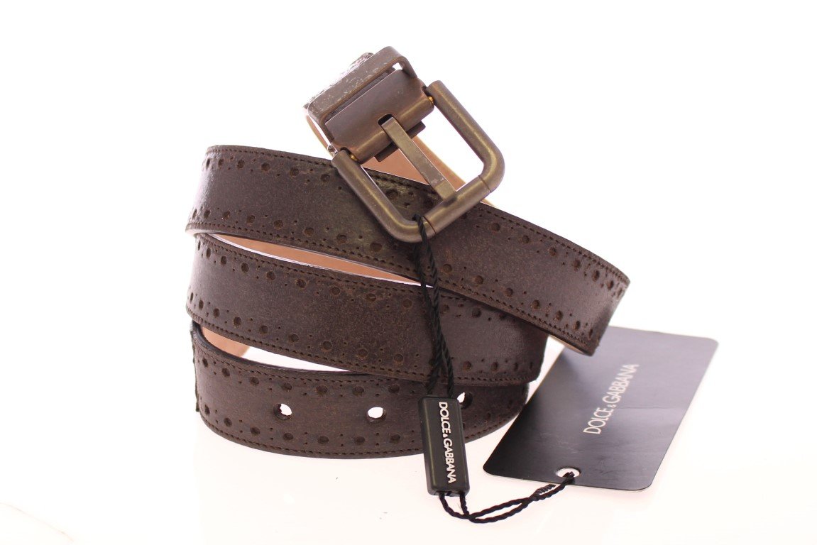 Brown Leather Logo Belt