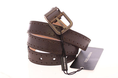 Brown Leather Logo Belt