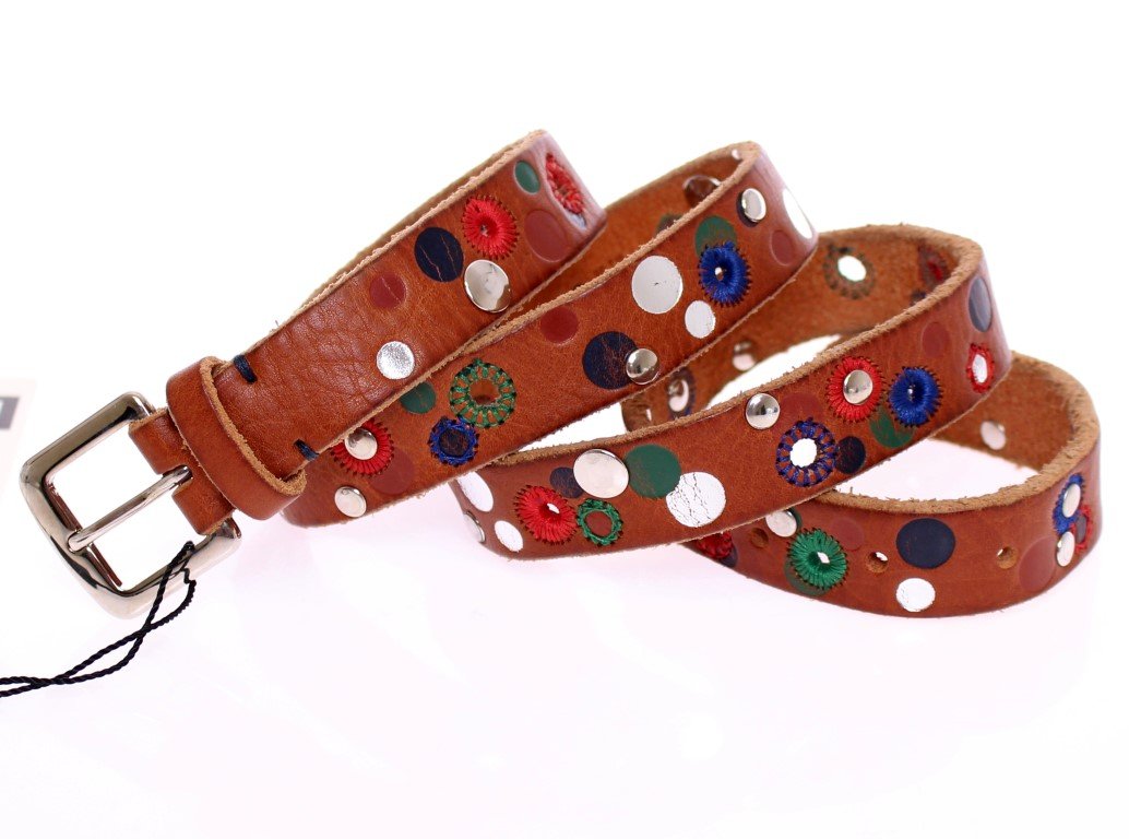 Brown Leather Logo Belt