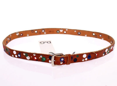 Brown Leather Logo Belt