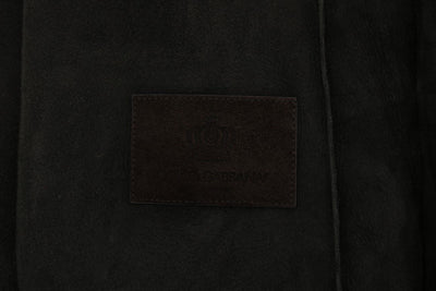 Gray Lambskin Fur Shearling Coat
