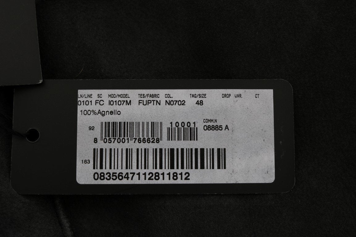 Gray Lambskin Fur Shearling Coat