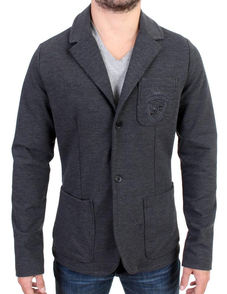 Gray Comfort Stretch Two Button Blazer