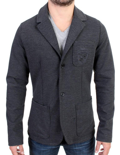Gray Comfort Stretch Two Button Blazer