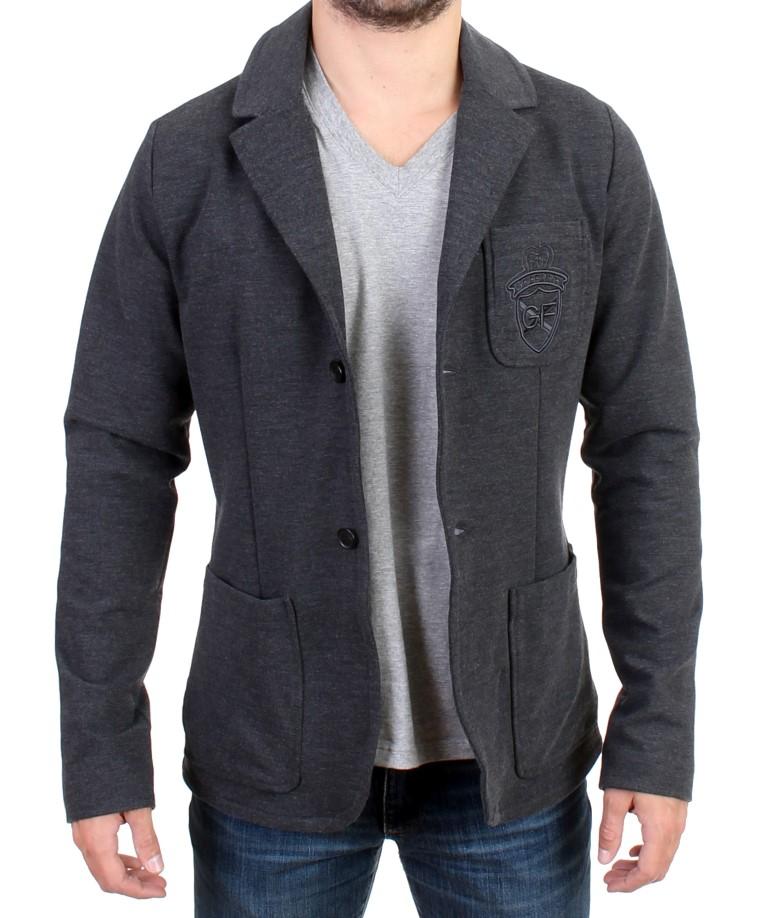 Gray Comfort Stretch Two Button Blazer