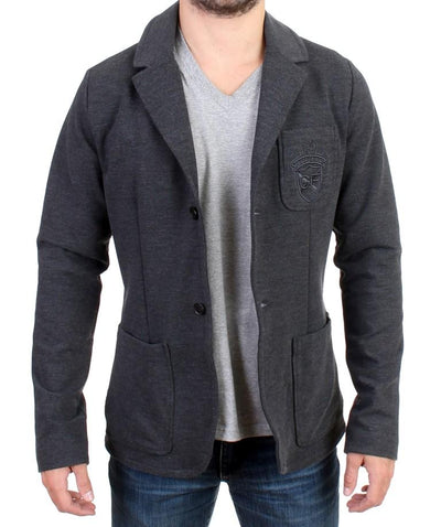 Gray Comfort Stretch Two Button Blazer