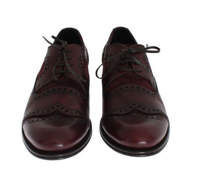 Bordeaux Leather Derby Wingtip Shoes