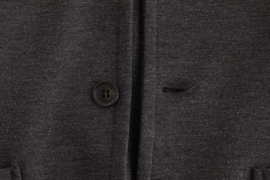 Gray Comfort Stretch Two Button Blazer