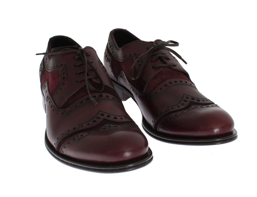 Bordeaux Leather Derby Wingtip Shoes