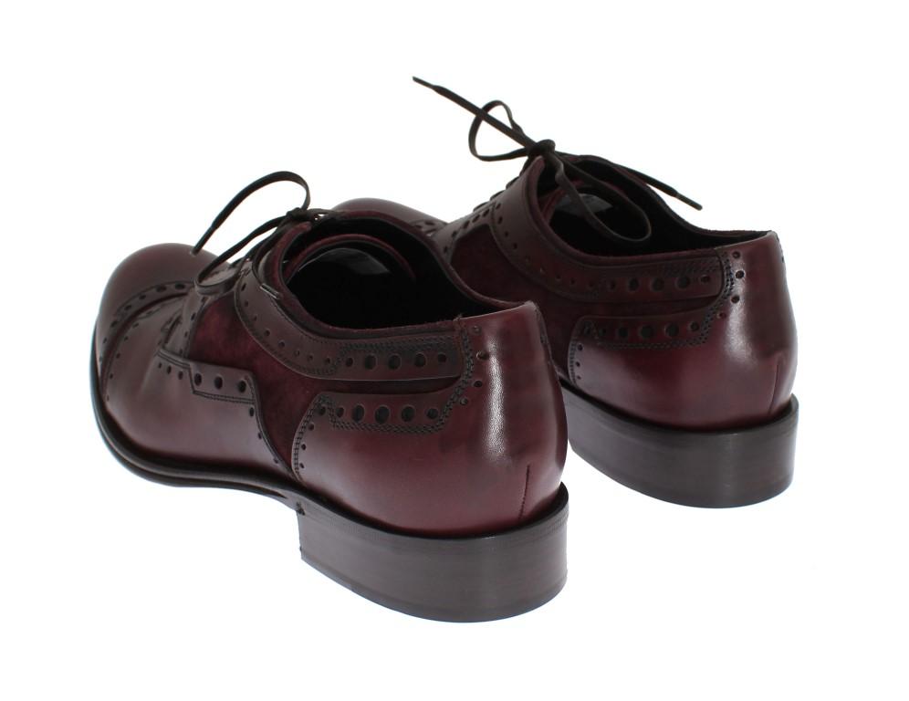 Bordeaux Leather Derby Wingtip Shoes