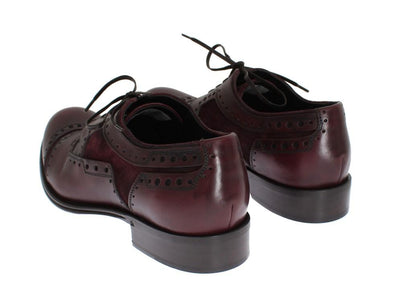 Bordeaux Leather Derby Wingtip Shoes