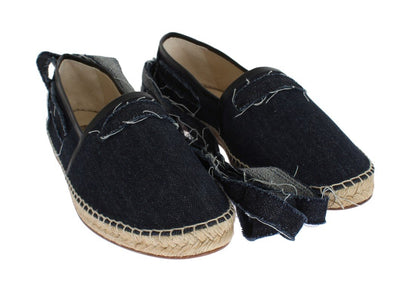 Blue Denim Strap Loafers Espadrilles