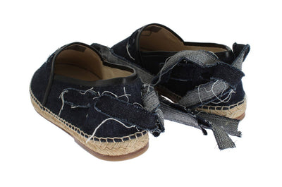 Blue Denim Strap Loafers Espadrilles