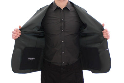 Green silk slim fit blazer