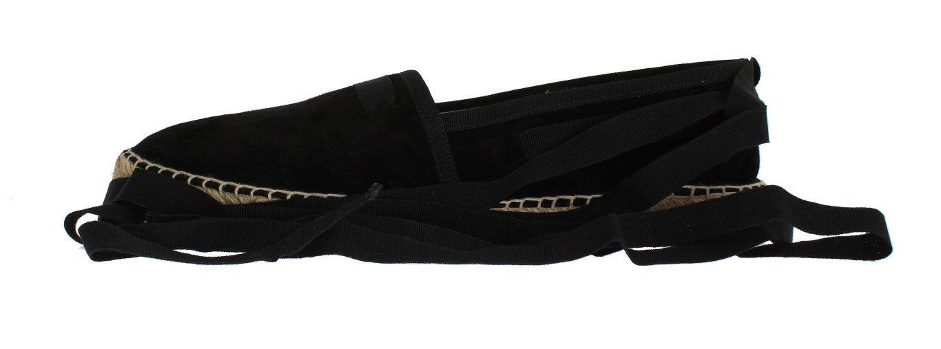 Black Suede Strap Corrida Espadrilles