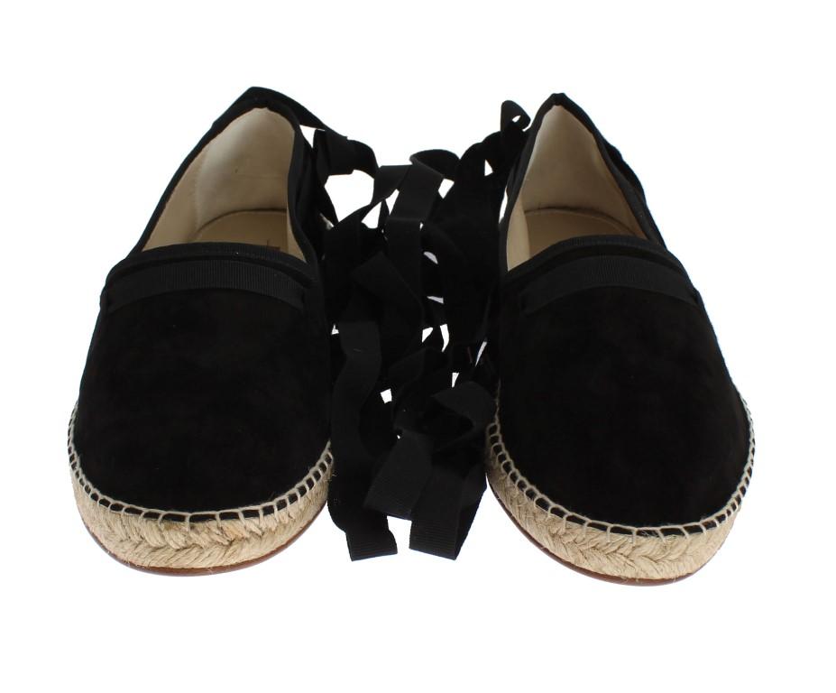 Black Suede Strap Corrida Espadrilles
