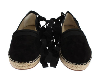 Black Suede Strap Corrida Espadrilles