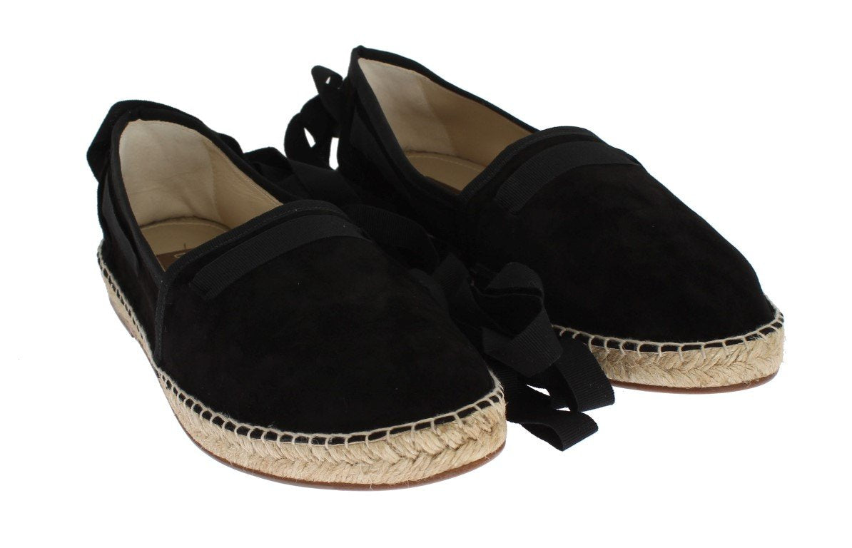 Black Suede Strap Corrida Espadrilles