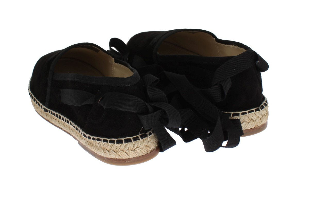 Black Suede Strap Corrida Espadrilles