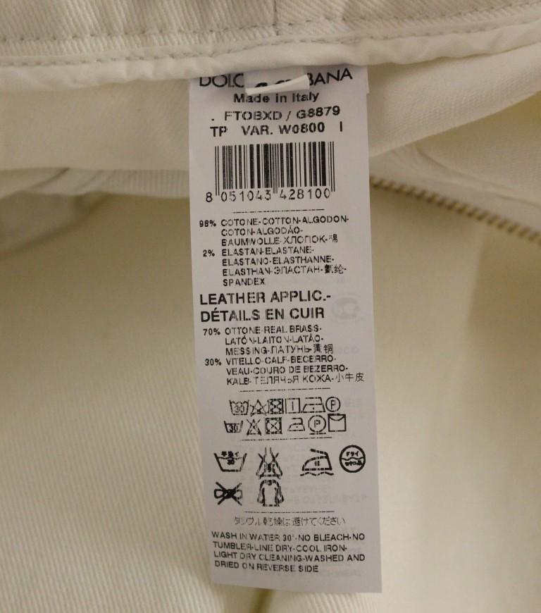 White Cotton Logo Regular Fit Jeans Pants