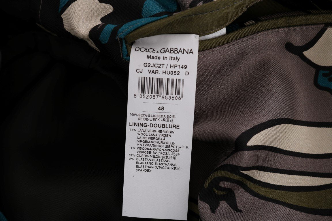 Gray Silk Double Breasted Blazer Jacket