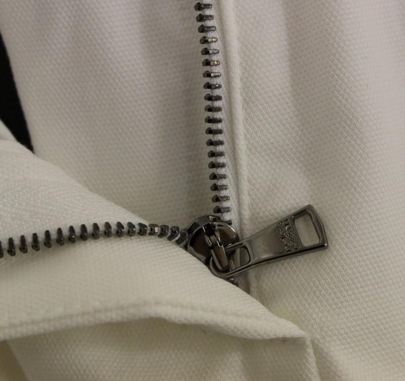 White Cotton Solid Pattern Dress Pants