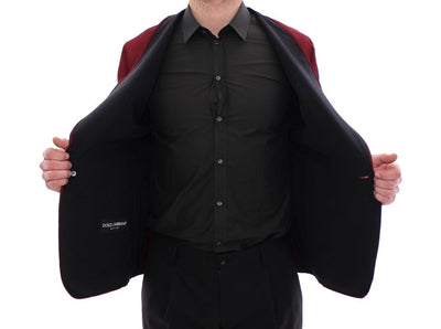 Red silk slim fit blazer