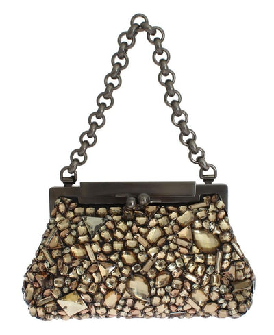 Gold VANDA Crystal Hand Evening Clutch