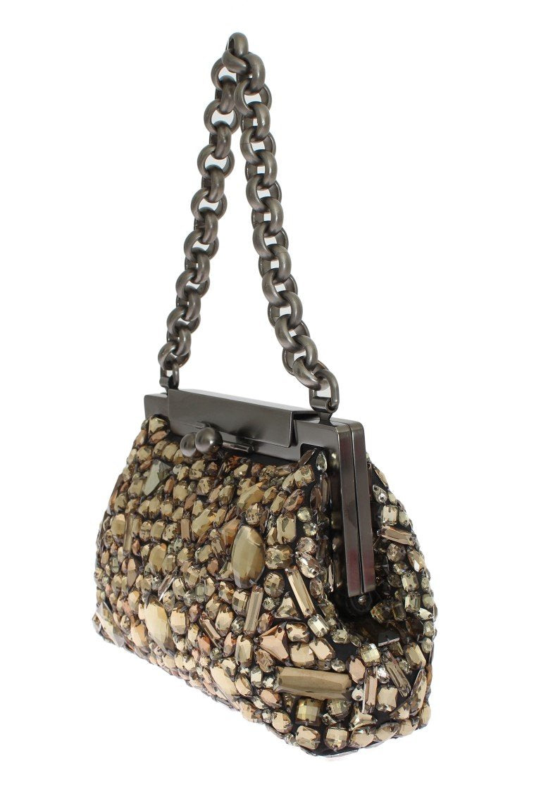 Gold VANDA Crystal Hand Evening Clutch