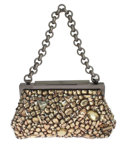 Gold VANDA Crystal Hand Evening Clutch
