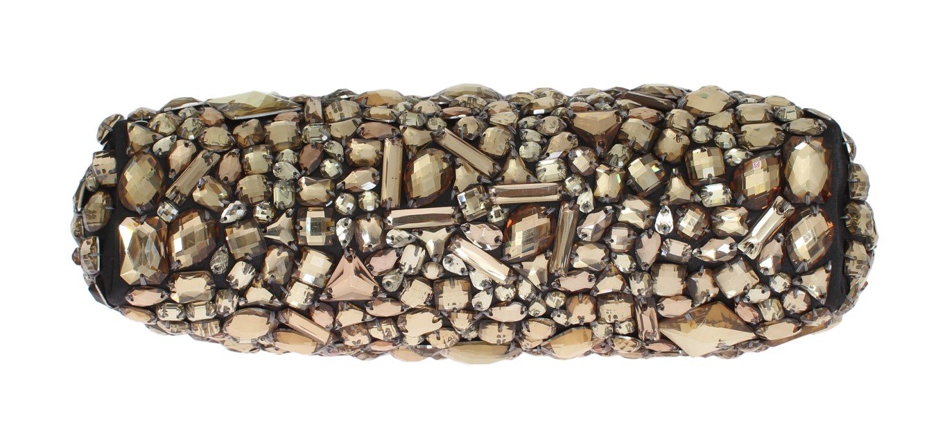 Gold VANDA Crystal Hand Evening Clutch