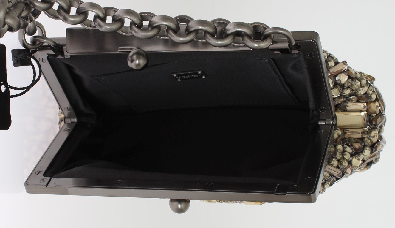 Gold VANDA Crystal Hand Evening Clutch