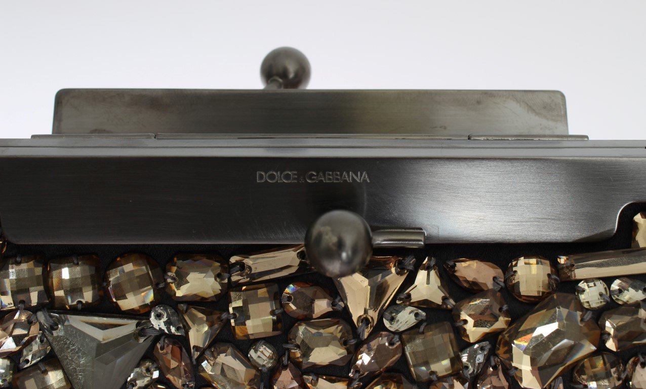 Gold VANDA Crystal Hand Evening Clutch