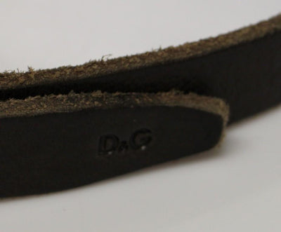 Brown Leather Logo Belt
