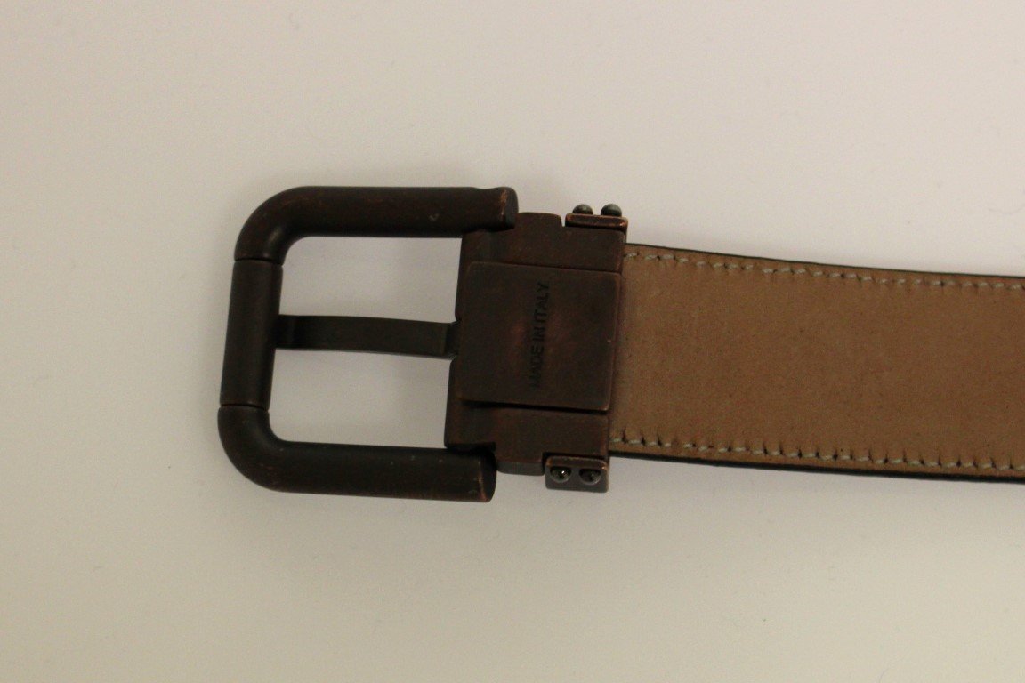 Black Leather Logo Belt