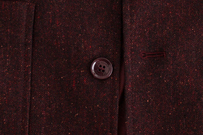 Bordeaux Wool Blend Two Button Blazer