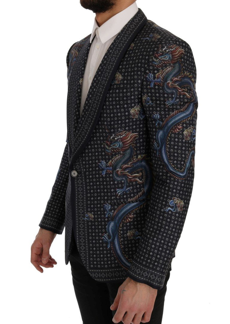 Blue Dragon Silk Slim Fit Blazer Jacket