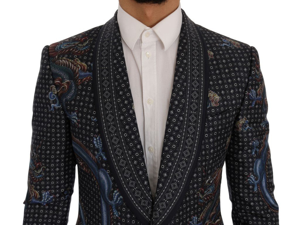 Blue Dragon Silk Slim Fit Blazer Jacket