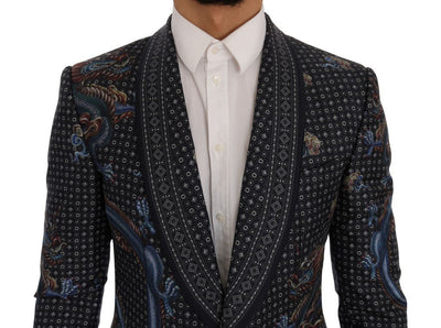 Blue Dragon Silk Slim Fit Blazer Jacket