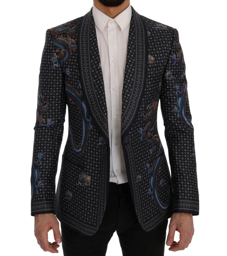 Blue Dragon Silk Slim Fit Blazer Jacket