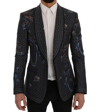 Blue Dragon Silk Slim Fit Blazer Jacket