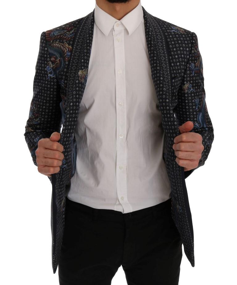 Blue Dragon Silk Slim Fit Blazer Jacket